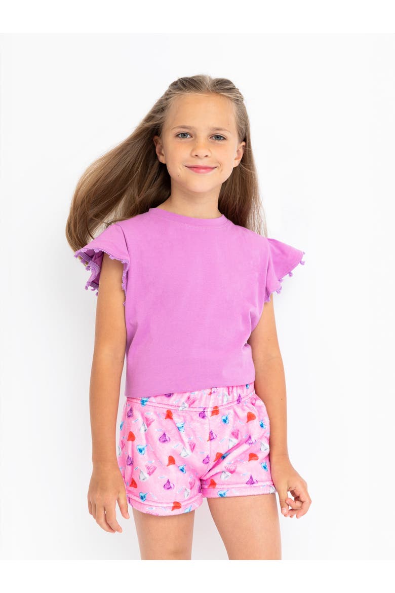 Orchid Ruffle Sleeve T-Shirt, Main, color, Orchid