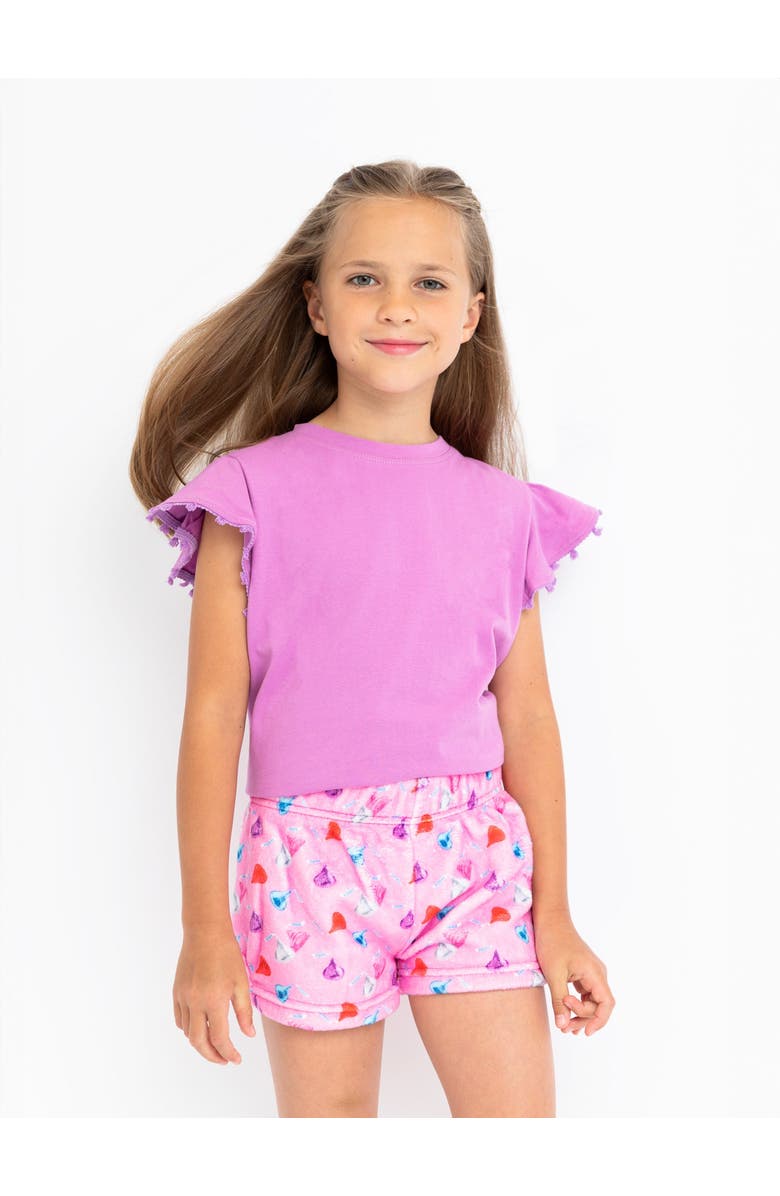 Preppy Goose Orchid Ruffle Sleeve T-Shirt, Main, color, Orchid