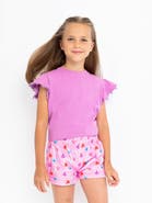 Preppy Goose Orchid Ruffle Sleeve T-Shirt