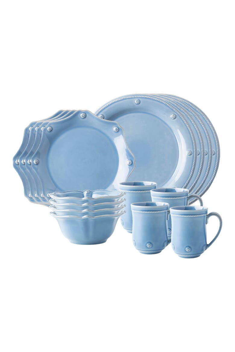 Berry & Thread Chambray 16-Piece Dinnerware Set, Main, color, WHITEWASH