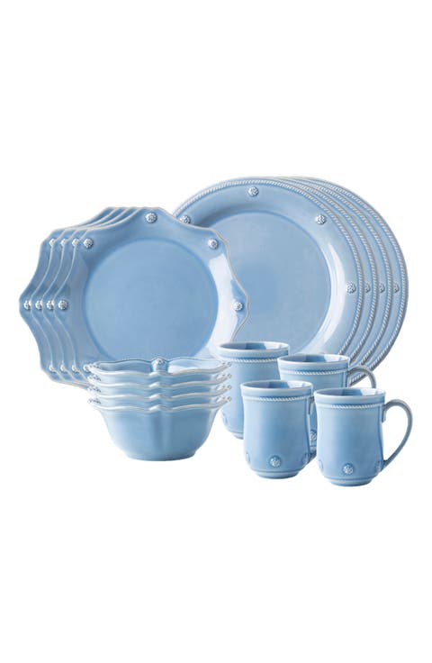Berry & Thread Chambray 16-Piece Dinnerware Set