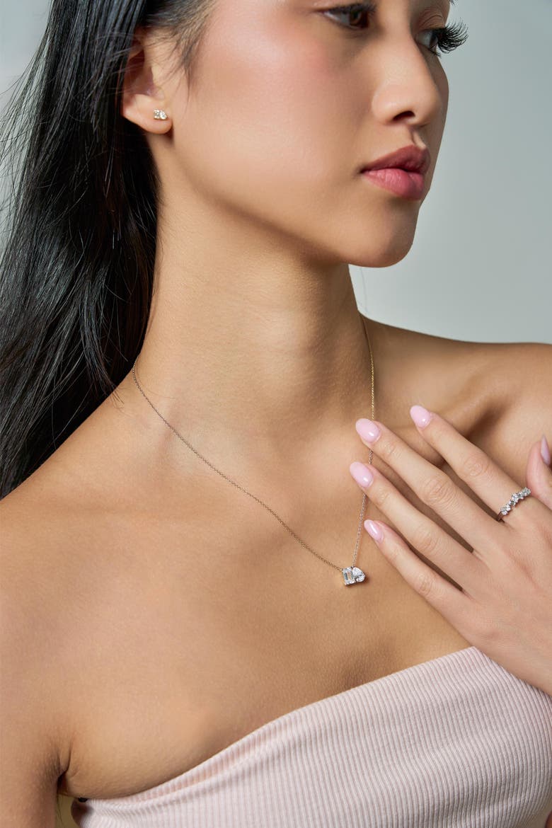 Aurelia 14K Gold Lab Grown Diamond Toi Et Moi Necklace - 2 Ct, Alternate, color, 14K Yellow Gold