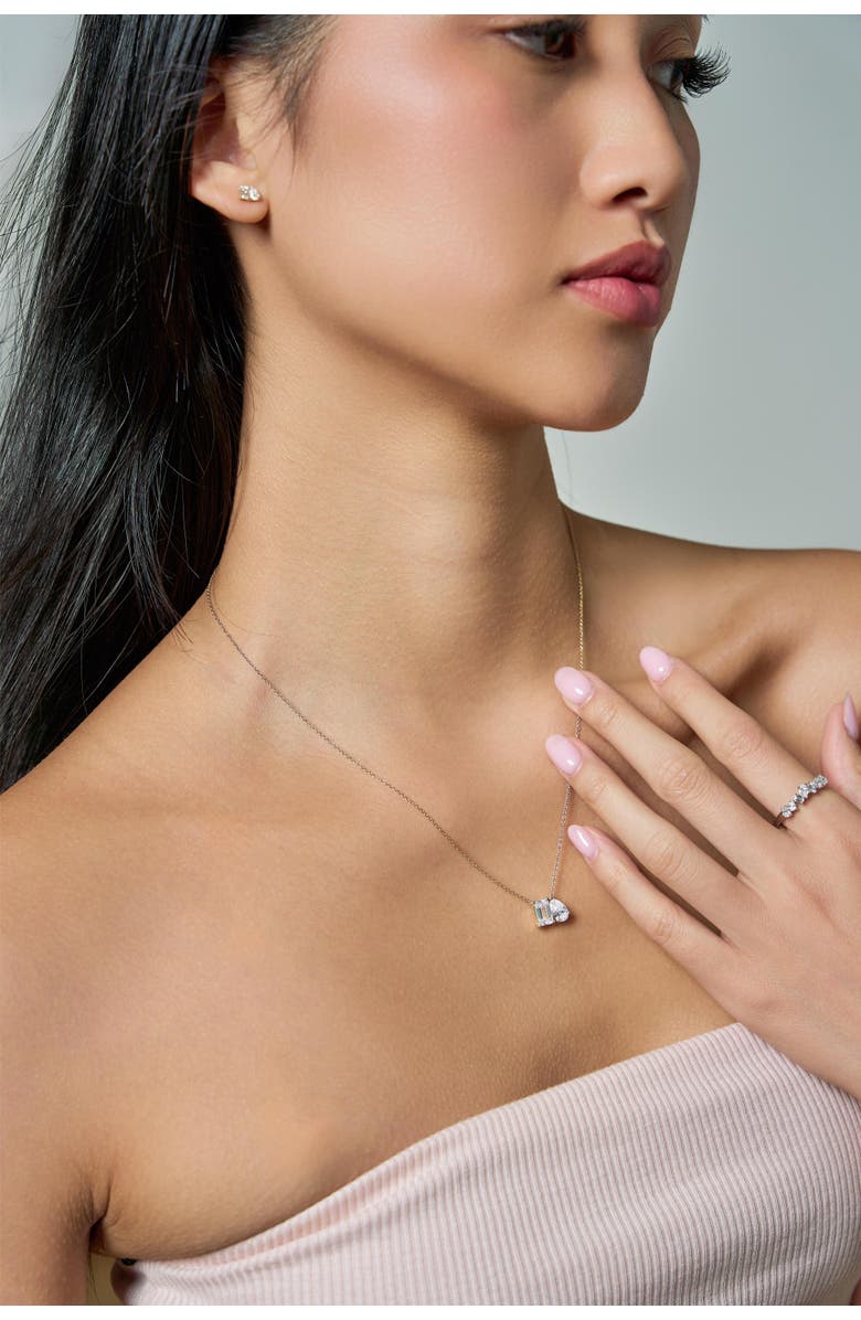 LuvMyJewelry Aurelia 14K Gold Lab Grown Diamond Toi Et Moi Necklace - 2 Ct, Alternate, color, 14K Yellow Gold
