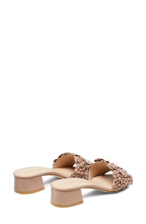Stuart Weitzman Meadow Flower Leather Slides In Fawn