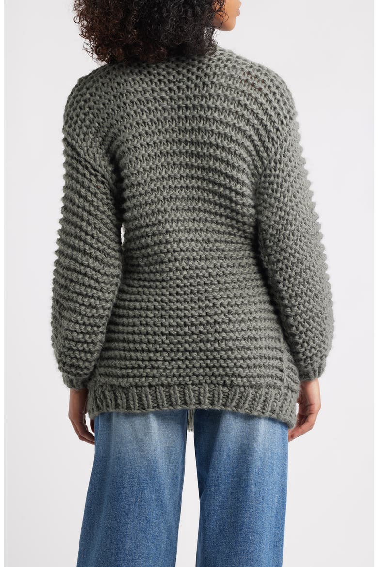 Chunky Belted Cardigan, Alternate, color, SAGE