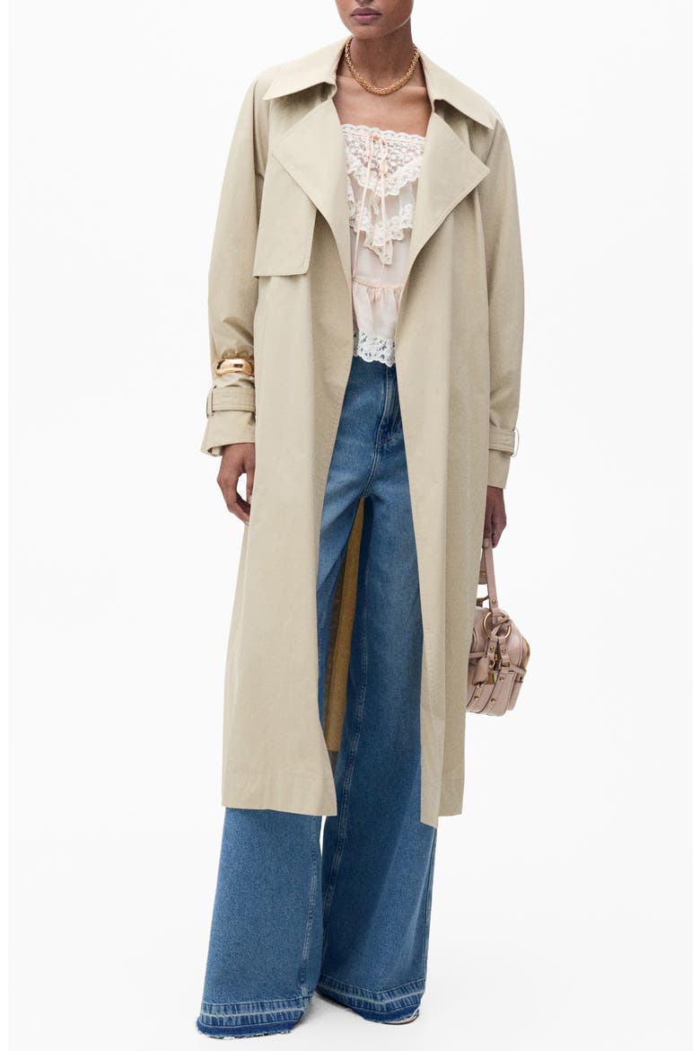 Cotton Trench Coat, Main, color, BEIGE