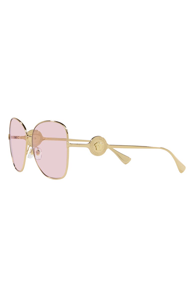 Versace 60mm Butterfly Sunglasses, Alternate, color, Gold