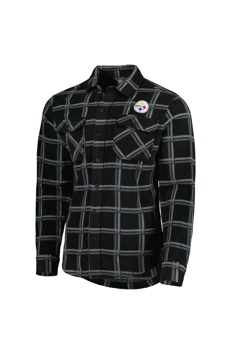 ANTIGUA Men's Antigua Black Pittsburgh Steelers Industry Flannel Button-Up Shirt Jacket, Alternate, color, Black