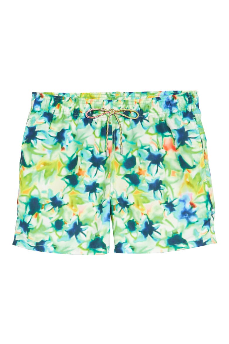 Tie Dye Nylon Swim Trunks, Alternate, color, PALM GREEN