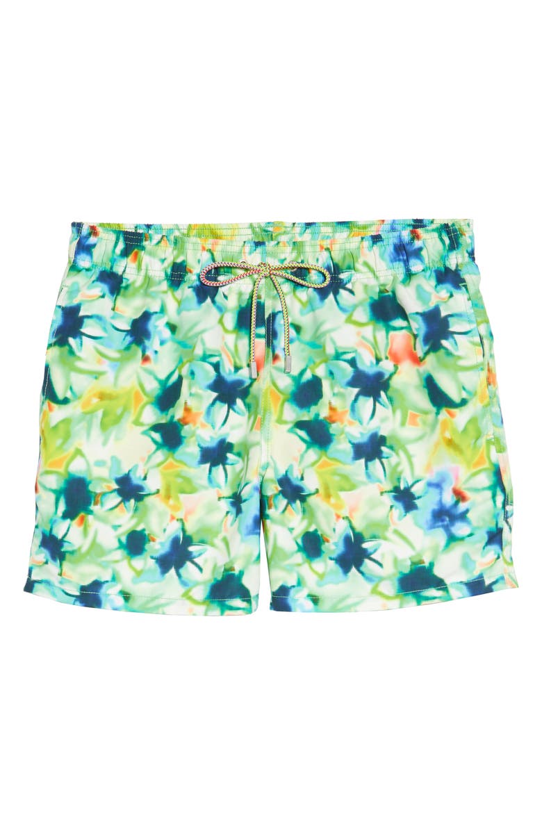 Bugatchi Tie Dye Nylon Swim Trunks, Alternate, color, 