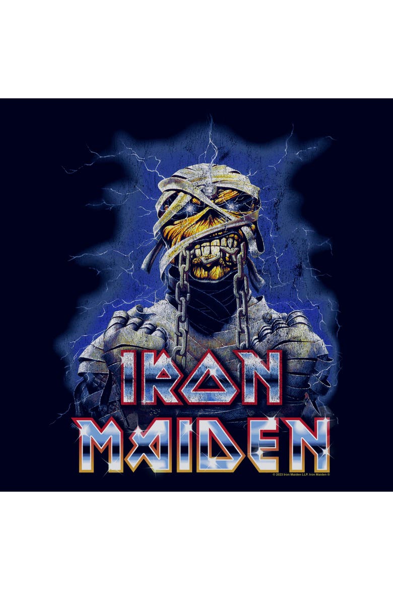 Men's Iron Maiden Unchained Artwork  Graphic T-Shirt, Alternate, color, Navy Blue