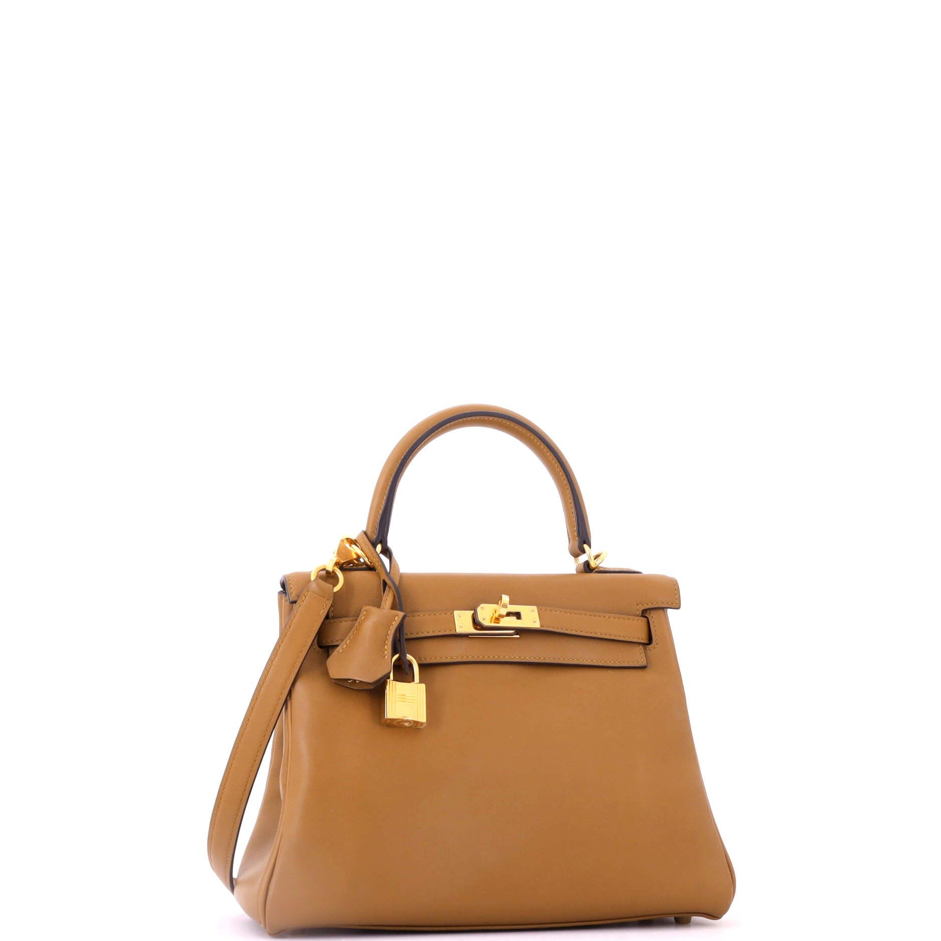 Kelly Handbag Brown Swift with Gold Hardware 25, Alternate, color, Metallic Gold