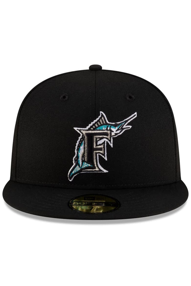 Men's New Era  Black Florida Marlins On-Field Authentic Collection 59FIFTY Fitted Hat, Alternate, color, Black