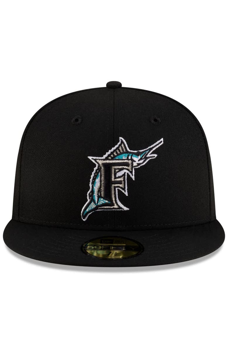 New Era Men's New Era  Black Florida Marlins On-Field Authentic Collection 59FIFTY Fitted Hat, Alternate, color, Black