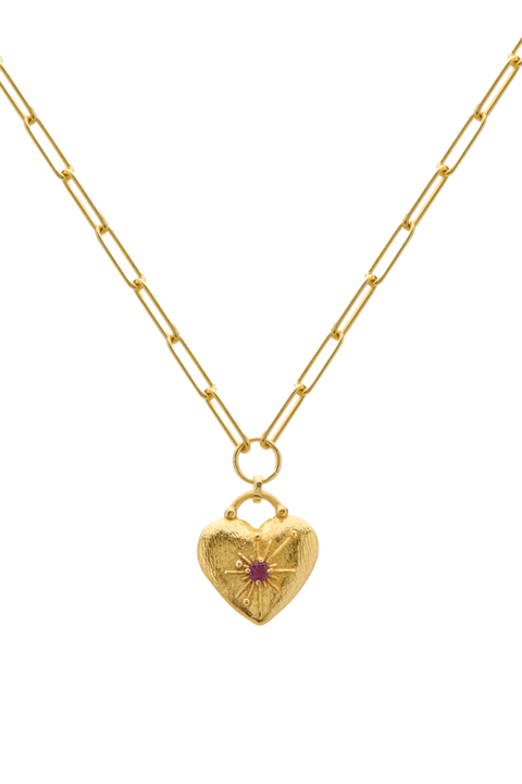 Love You Large Heart Necklace