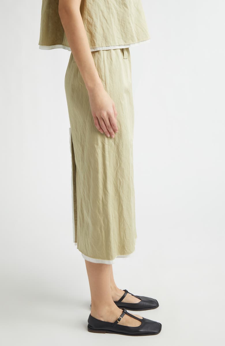 NACKIYÈ Crayon Crinkled Satin Pencil Skirt, Alternate, color, Sage