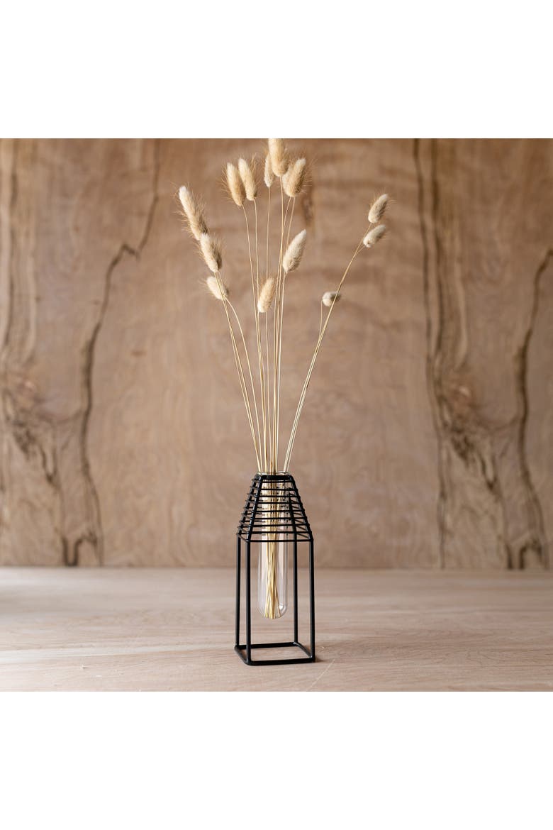 Black Metal & Glass Floating Test Tube Bud Vase, Alternate, color, Black