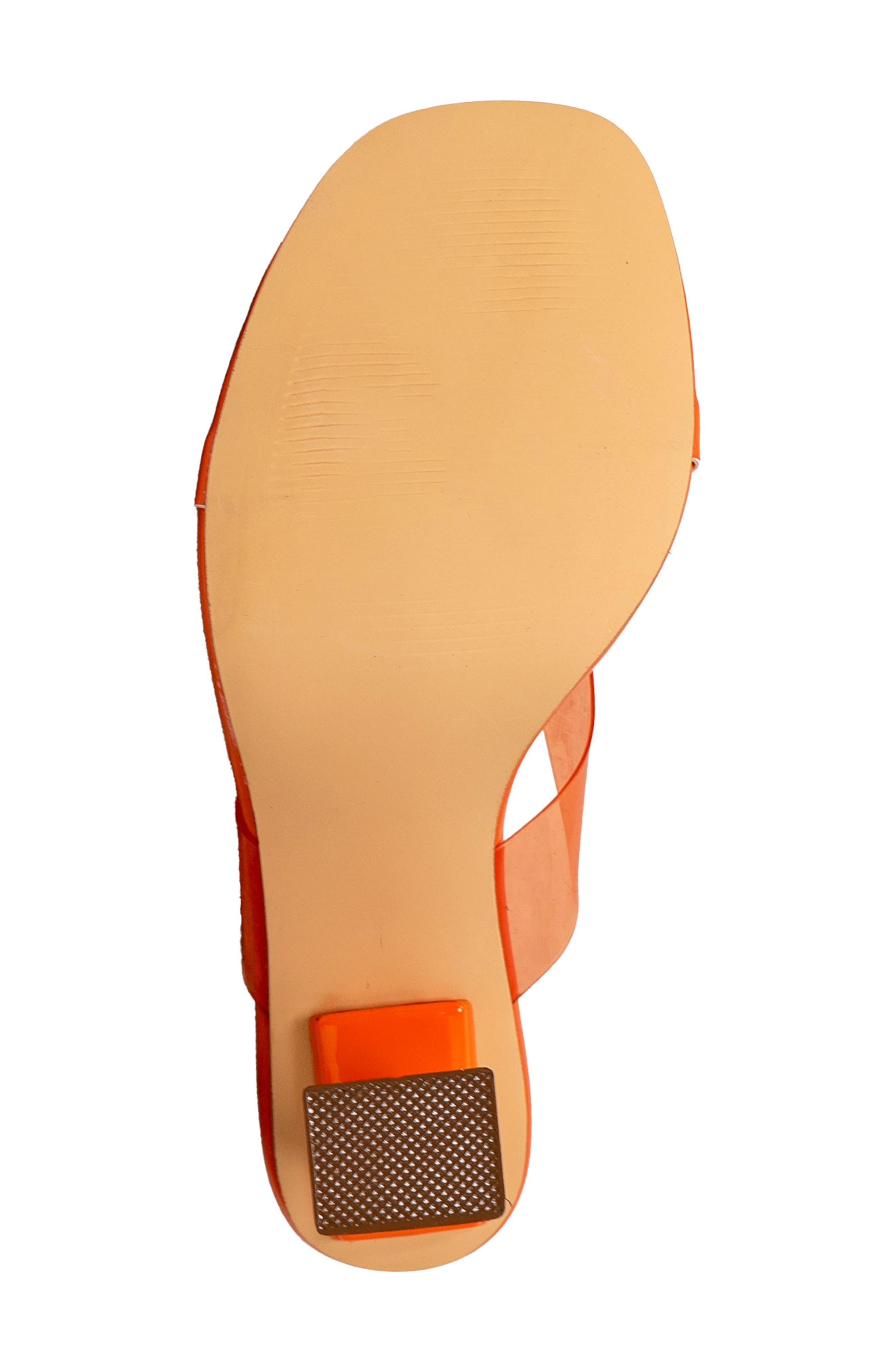 Translucent Strap Block Heel Sandal, Alternate, color, ORANGE