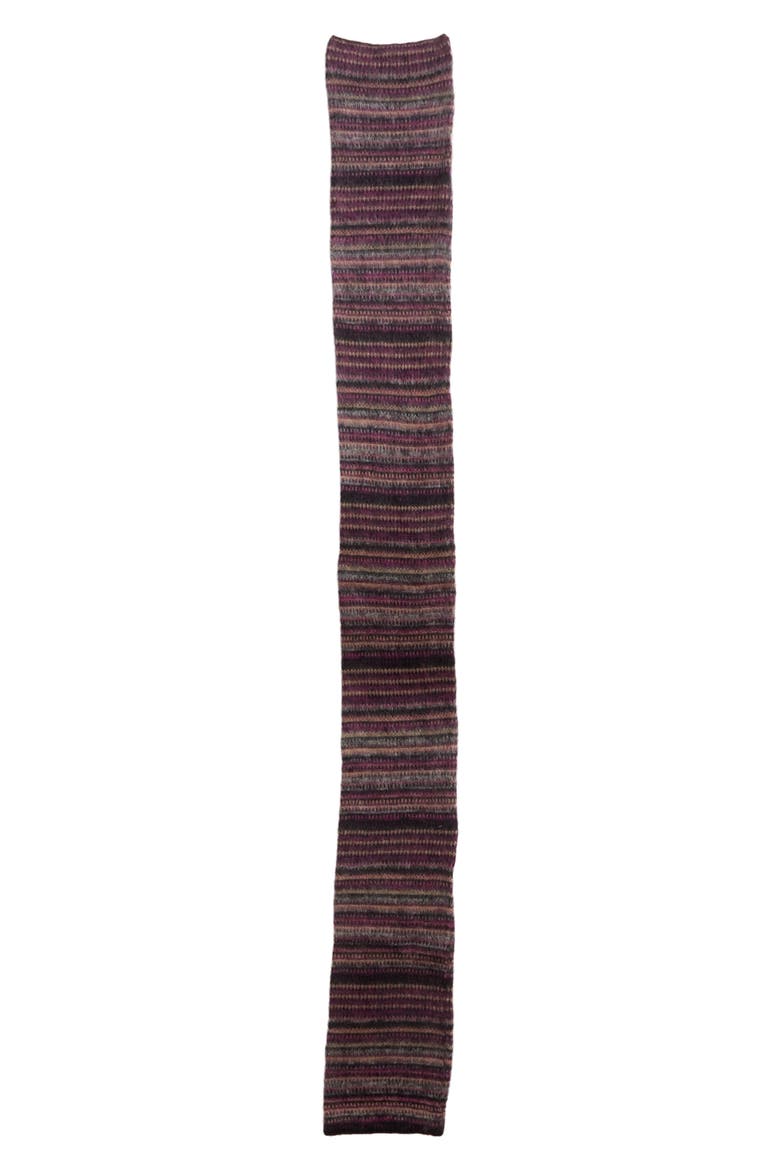 Mouna Stripe Jacquard Mohair & Wool Blend Scarf, Main, color, PLUM 86PM