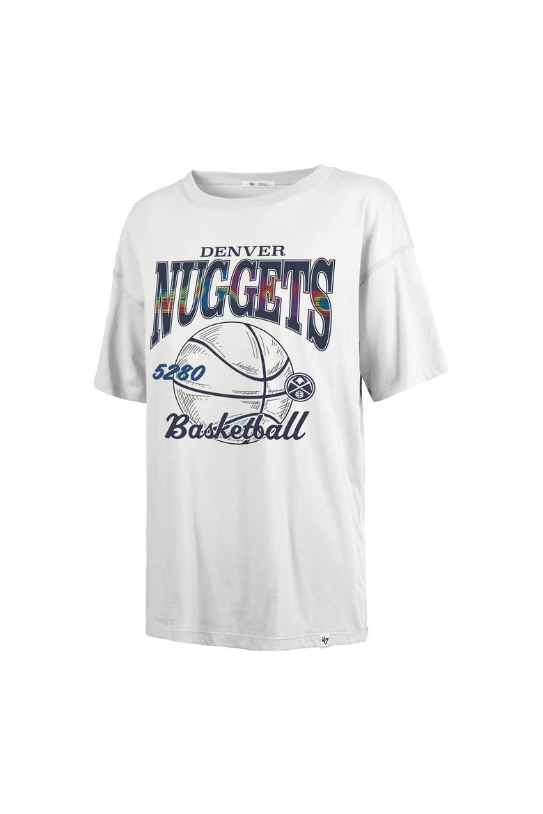 Women's '47  White Denver Nuggets City Edition Down Court Sadie T-Shirt, Alternate, color, White