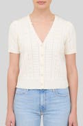 ZOE AND CLAIRE Open Stitch Short Sleeve Cardigan