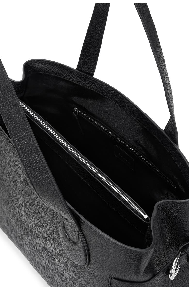 STAUD Piper Leather Tote, Alternate, color, Black