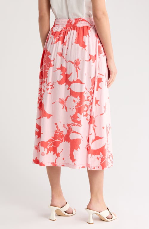 Caslon ® Floral Linen Blend Pull-on Skirt
