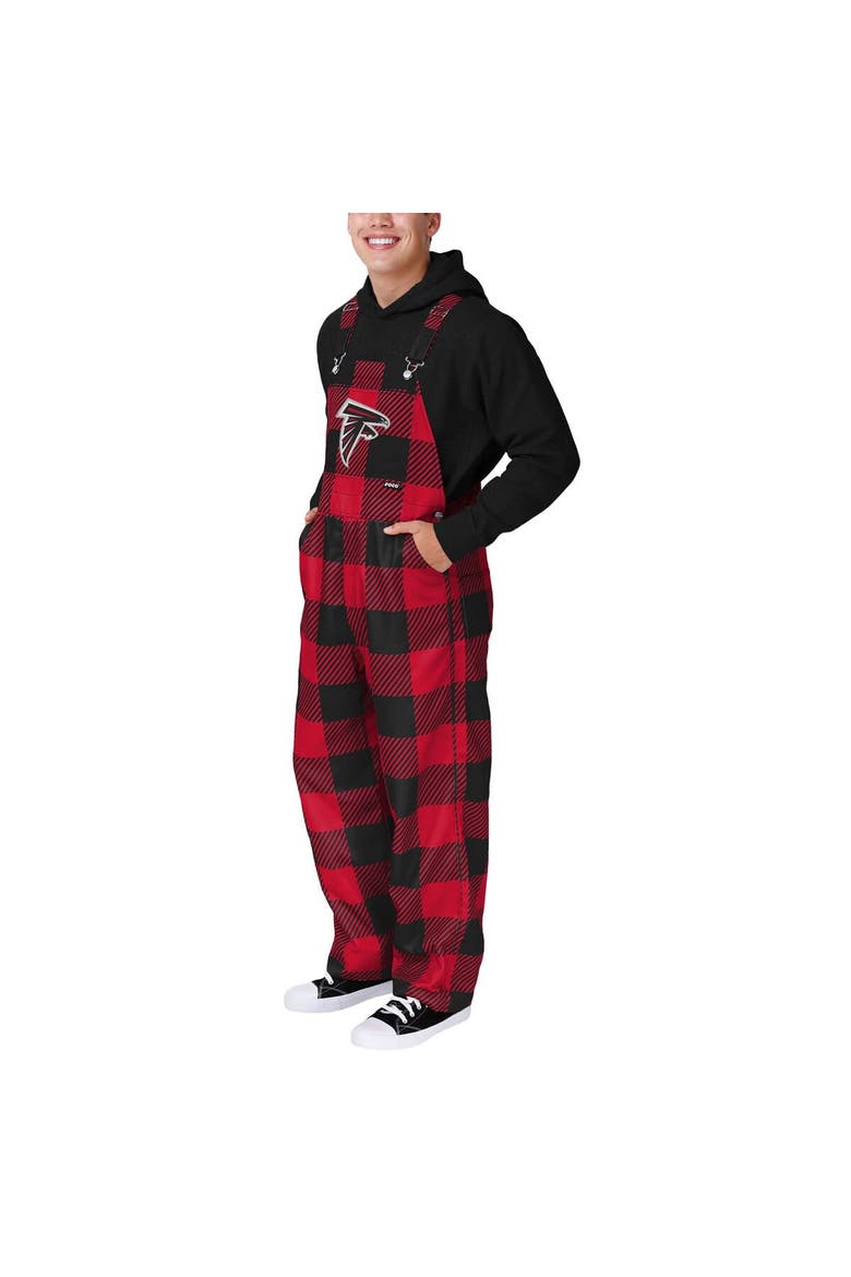 Men's FOCO  Red Atlanta Falcons Big Logo Plaid Overalls, Main, color, Red