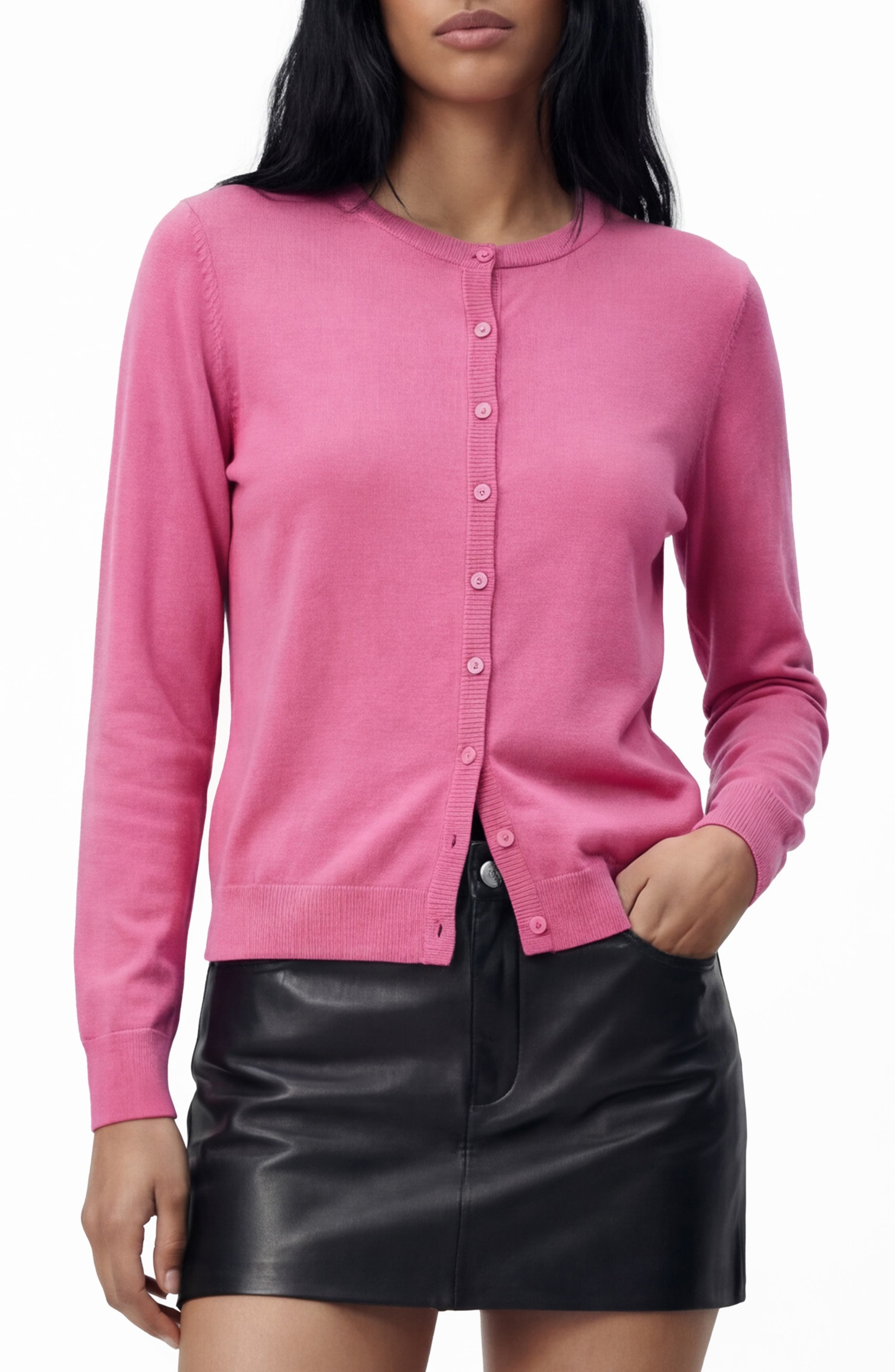 By Design Lightweight Garden Cardigan In Pink
