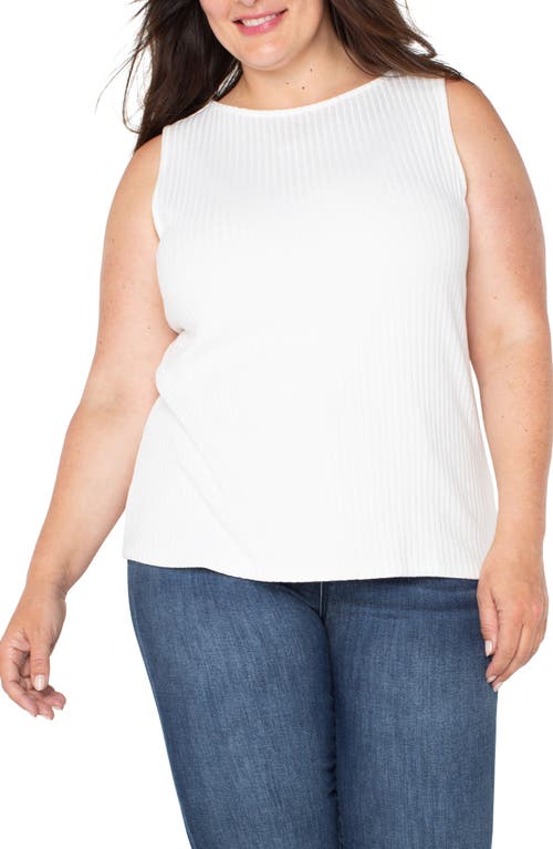 Liverpool Los Angeles Boat Neck Sleeveless Rib Top In Snow