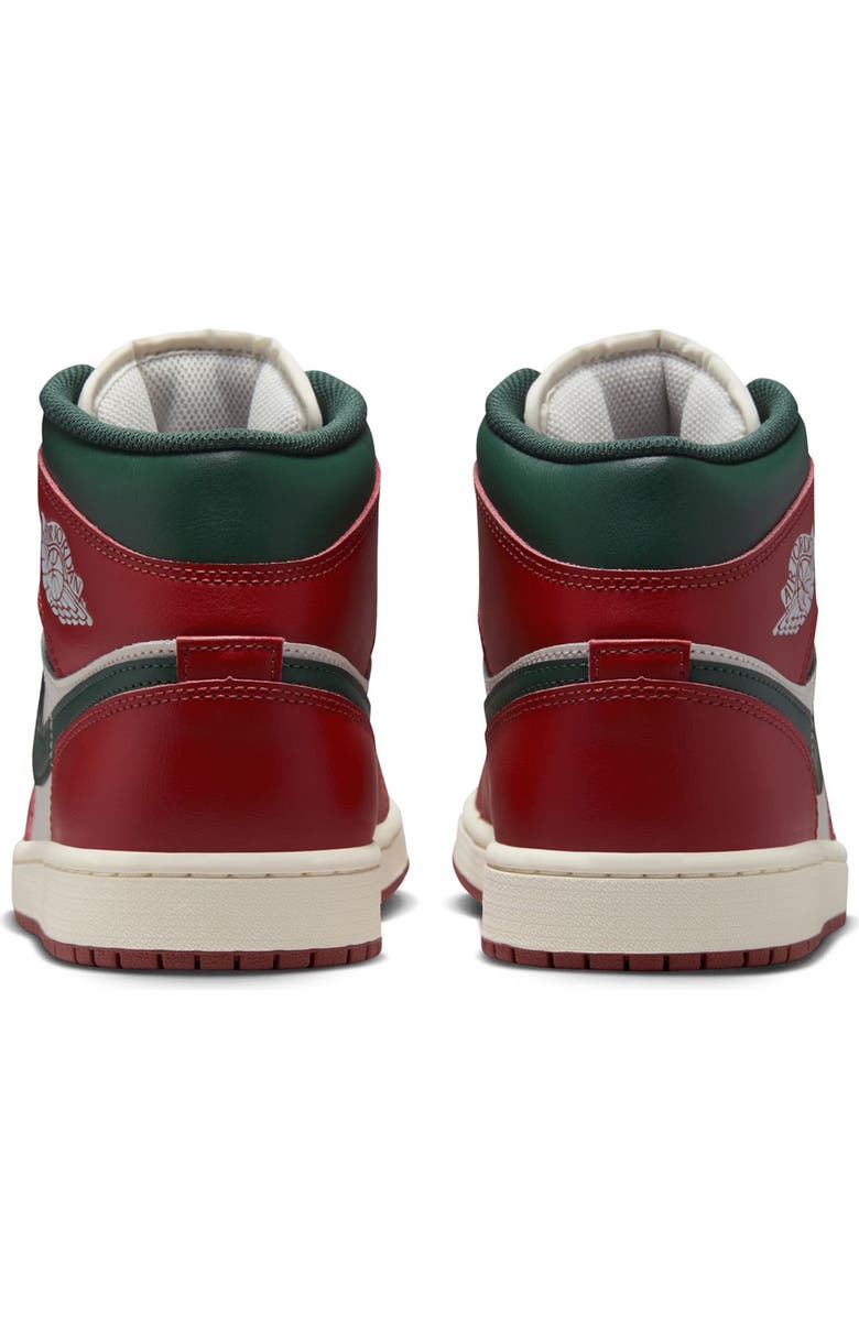 Jordan Air Jordan 1 Mid Sneaker, Alternate, color, Sail/ Redstone/ Midnight Green