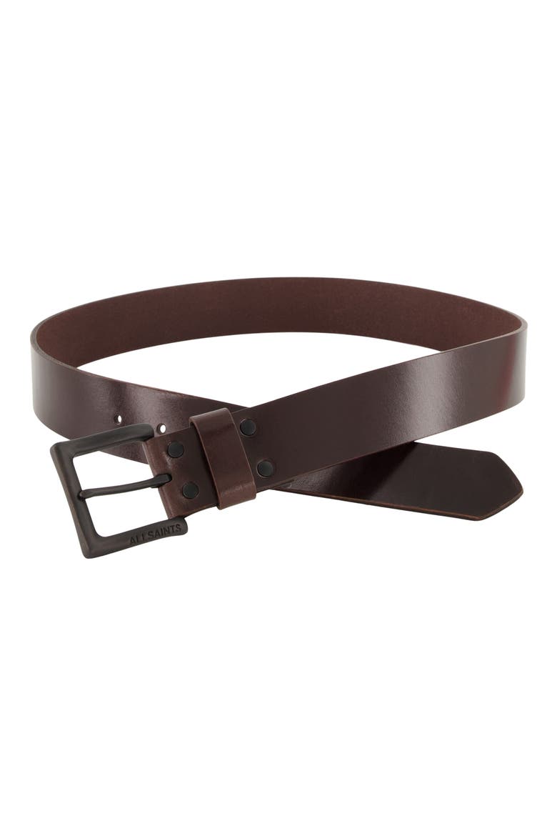 Solid Leather Belt, Alternate, color, BURNT UMBER
