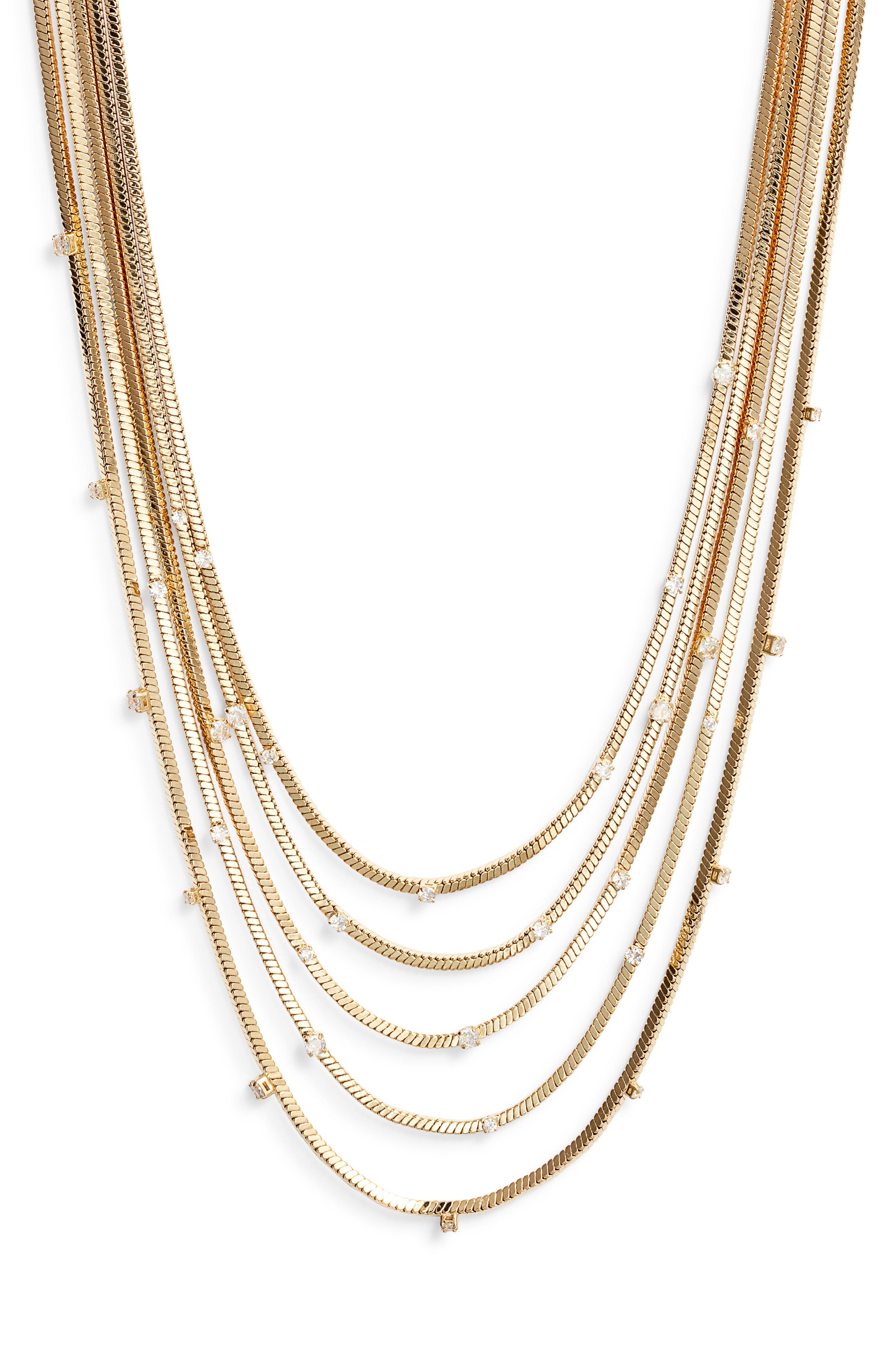 Nordstrom Cubic Zirconia Station Layered Necklace