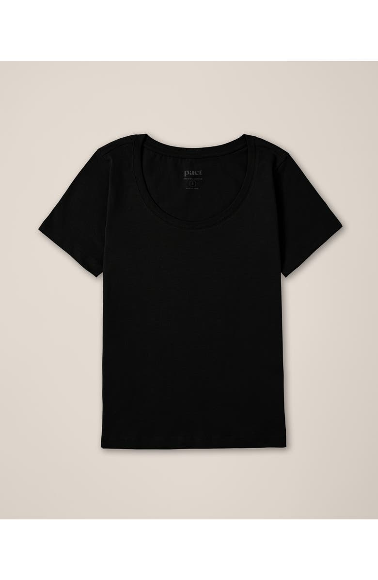 Pact Organic Cotton Softspun Scoop Neck Tee, Alternate, color, Black