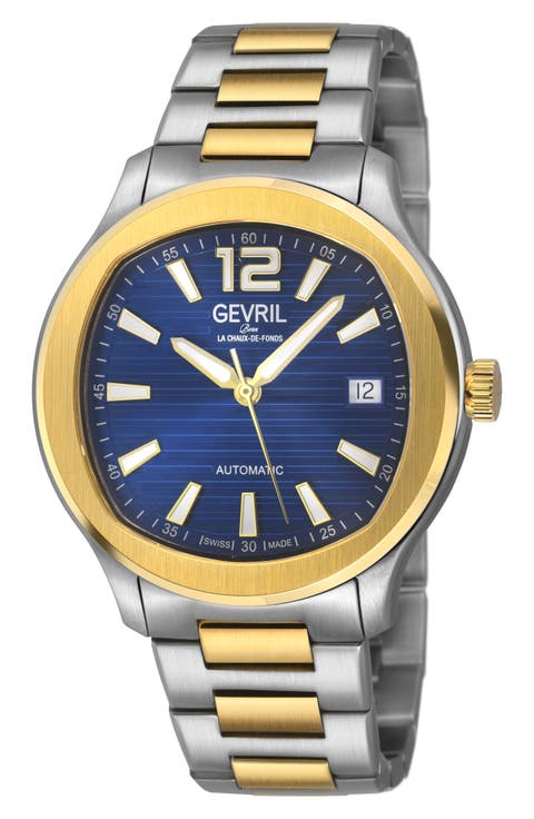 Stuyvesant Automatic Two Tone Bracelet Watch, 42mm