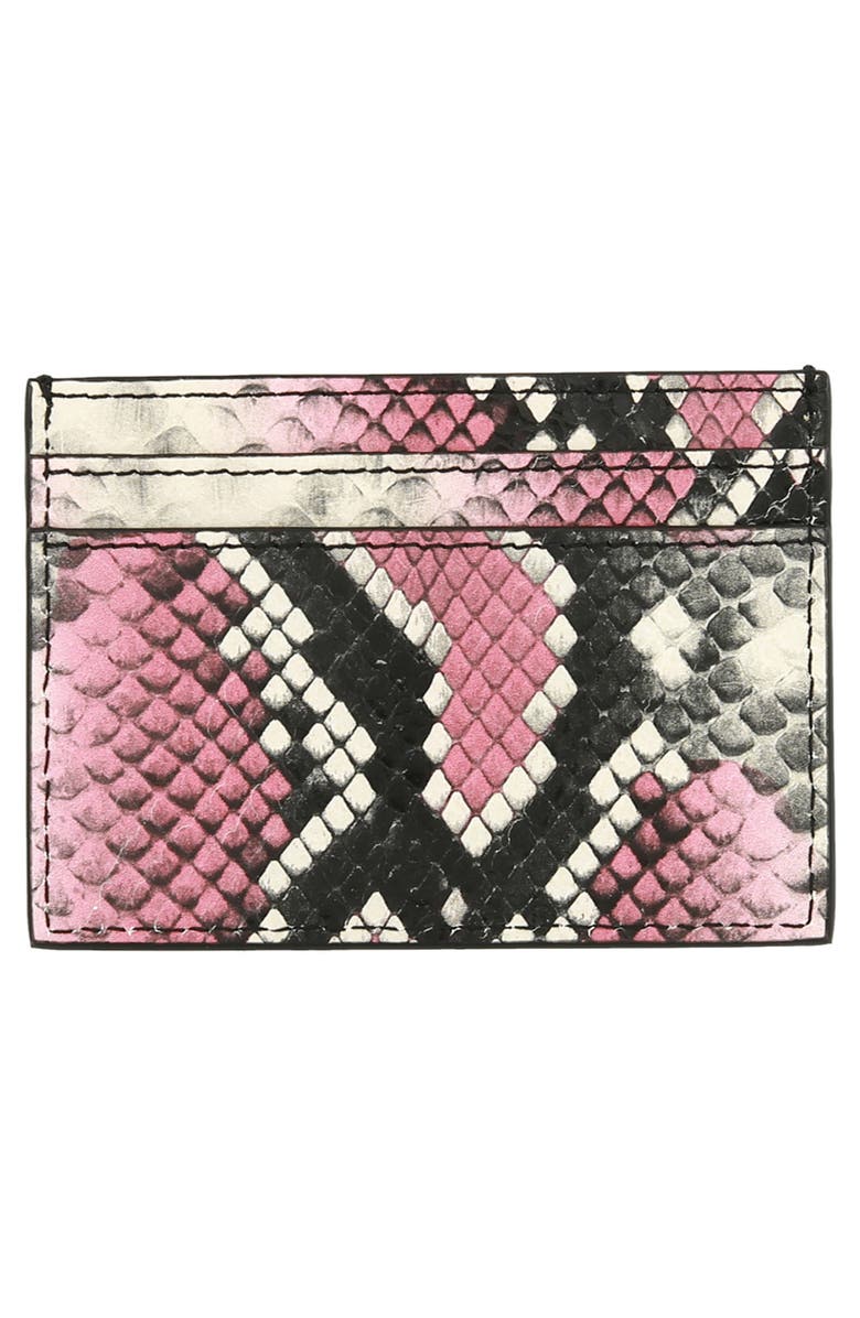 Moschino Python Embossed Leather Card Case, Alternate, color,