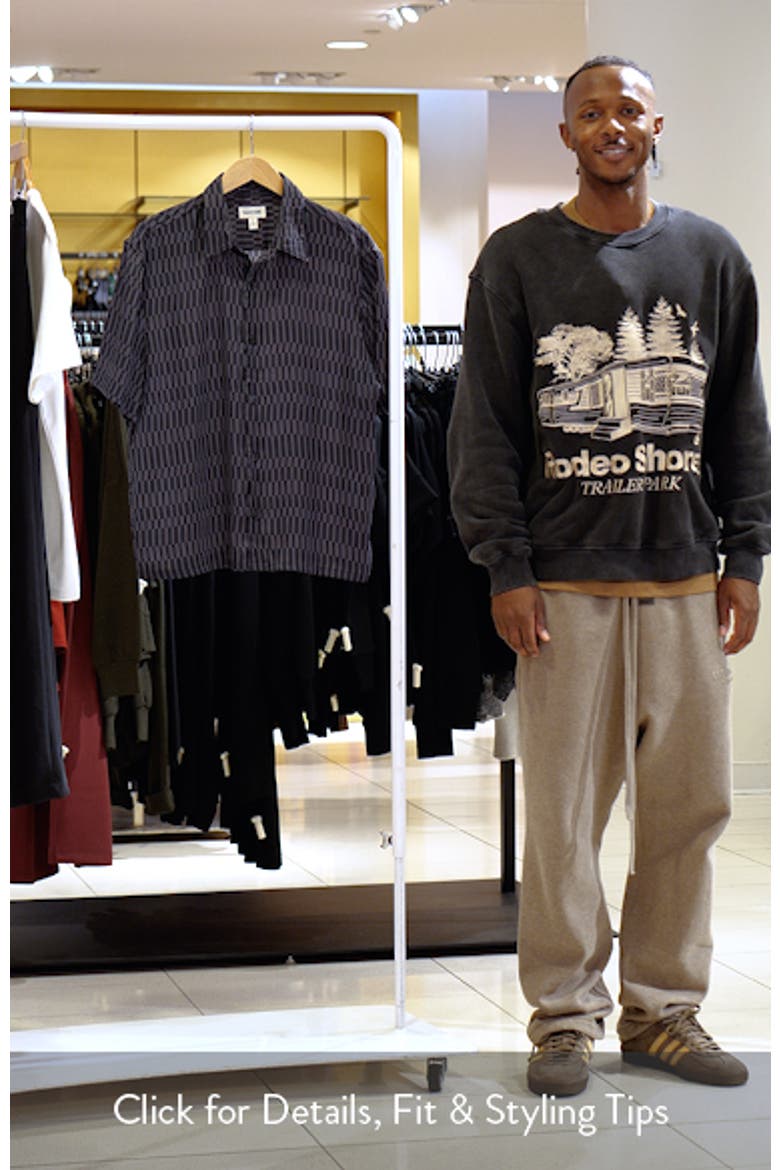 Oversize Geo Print Short Sleeve Button-Up Shirt video