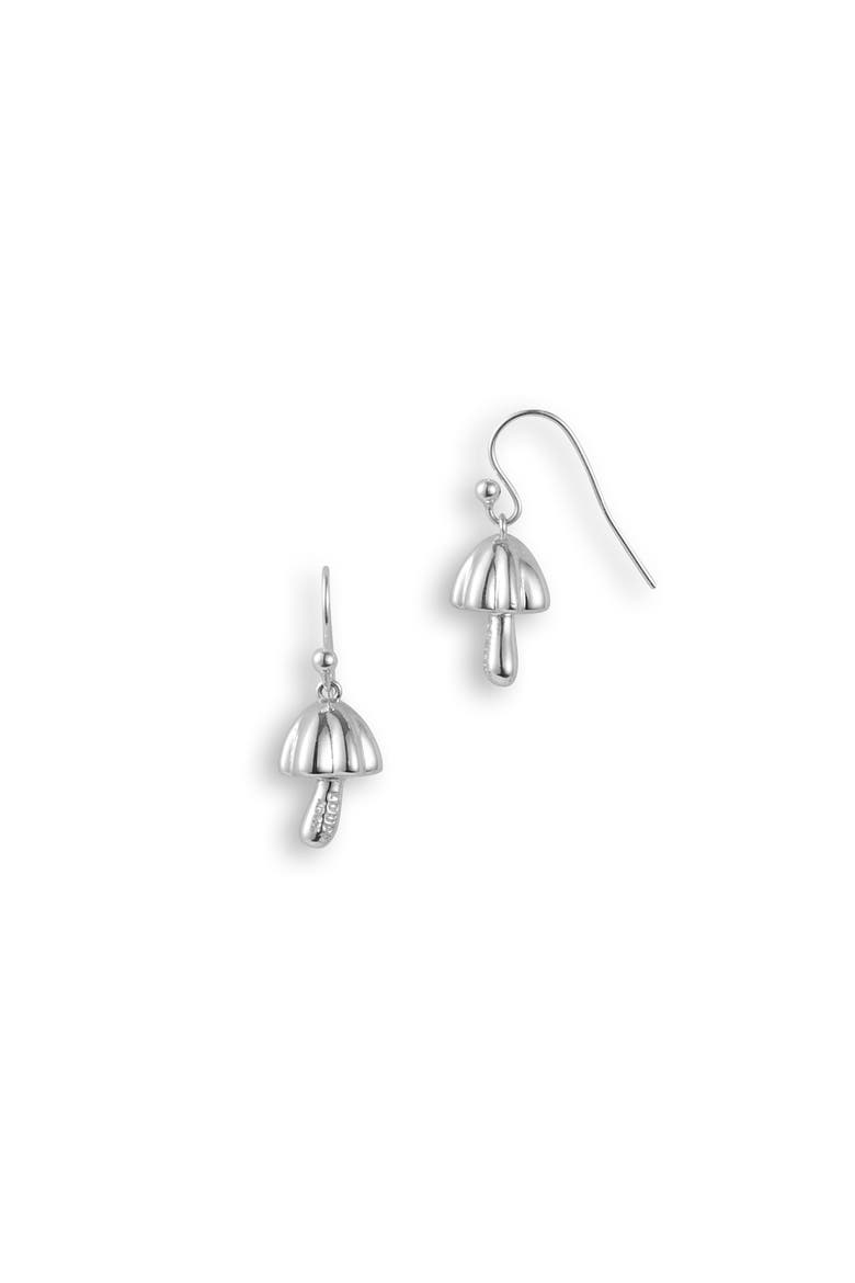 Choco Mushroom Earrings, Main, color, Silver