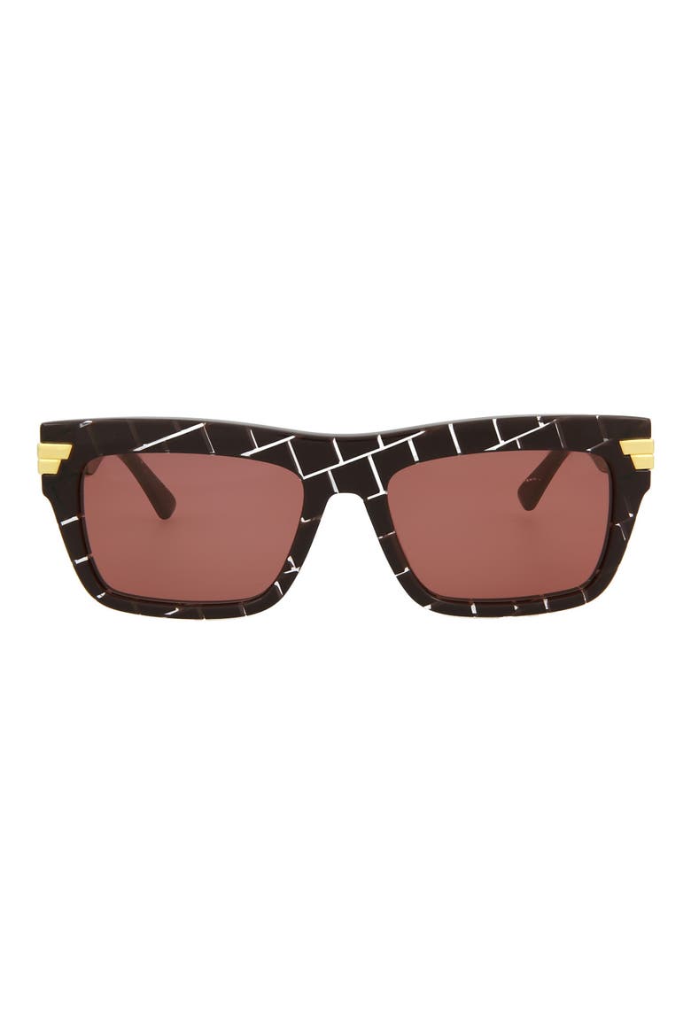 56mm Square Sunglasses, Main, color, BURGUNDY BURGUNDY PINK