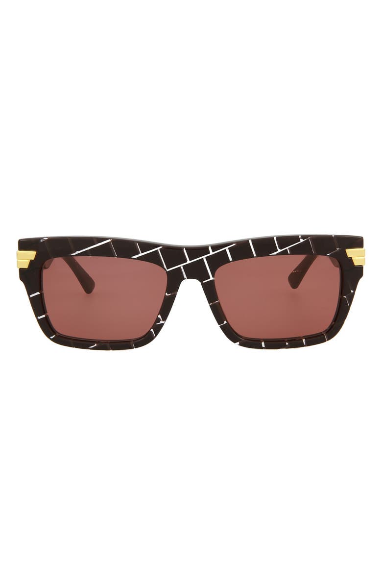 Bottega Veneta 56mm Square Sunglasses, Main, color, Burgundy Burgundy Pink
