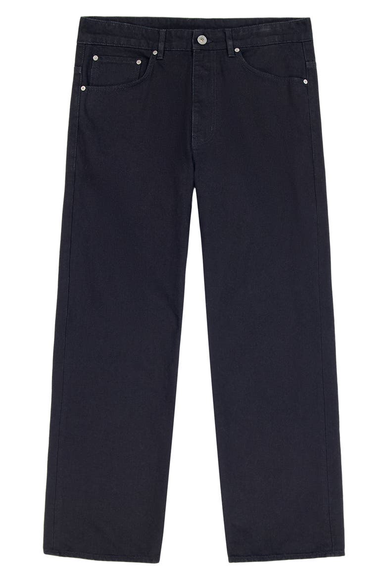 Piped Straight Leg Jeans, Alternate, color, BLACK