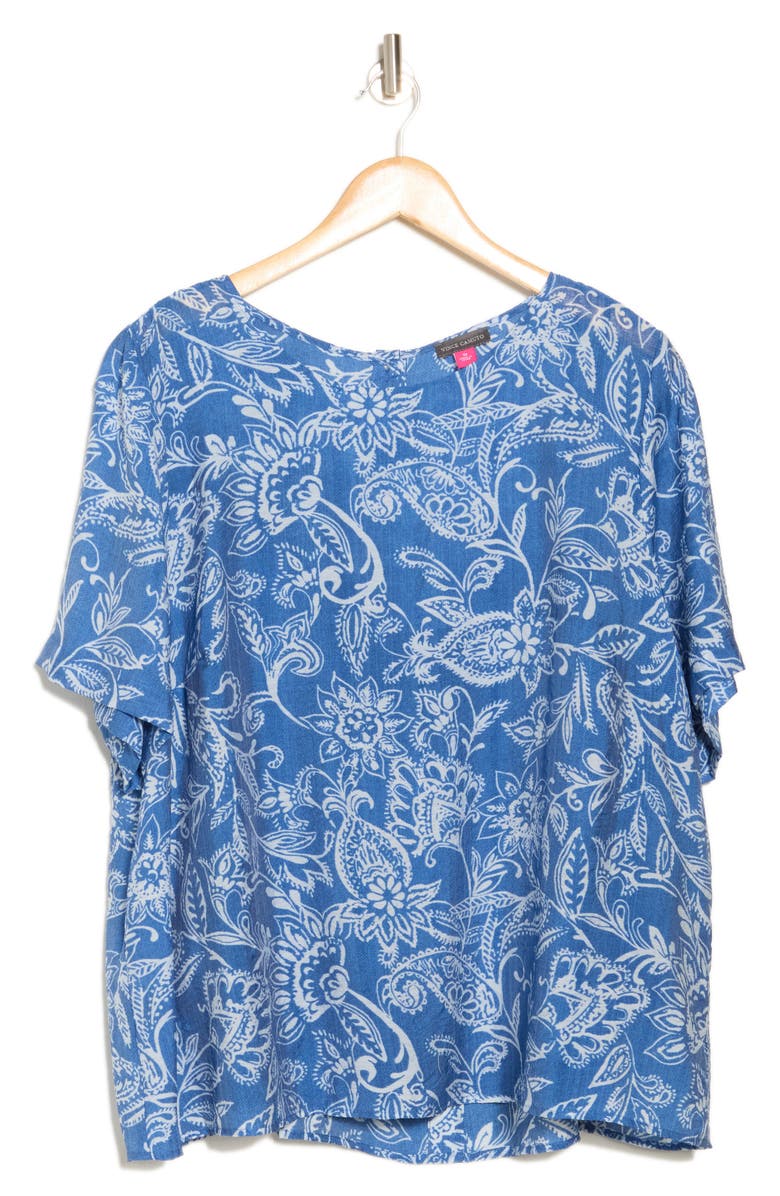 Vince Camuto Paisley Top, Alternate, color, Steel Blue Paisley