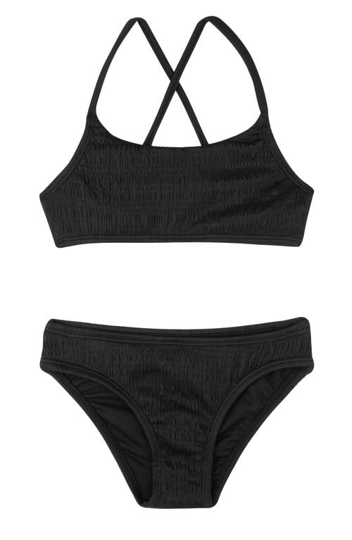 Gottex Kids Beach Day Textured Criss Cross Strap Swim Set In Black