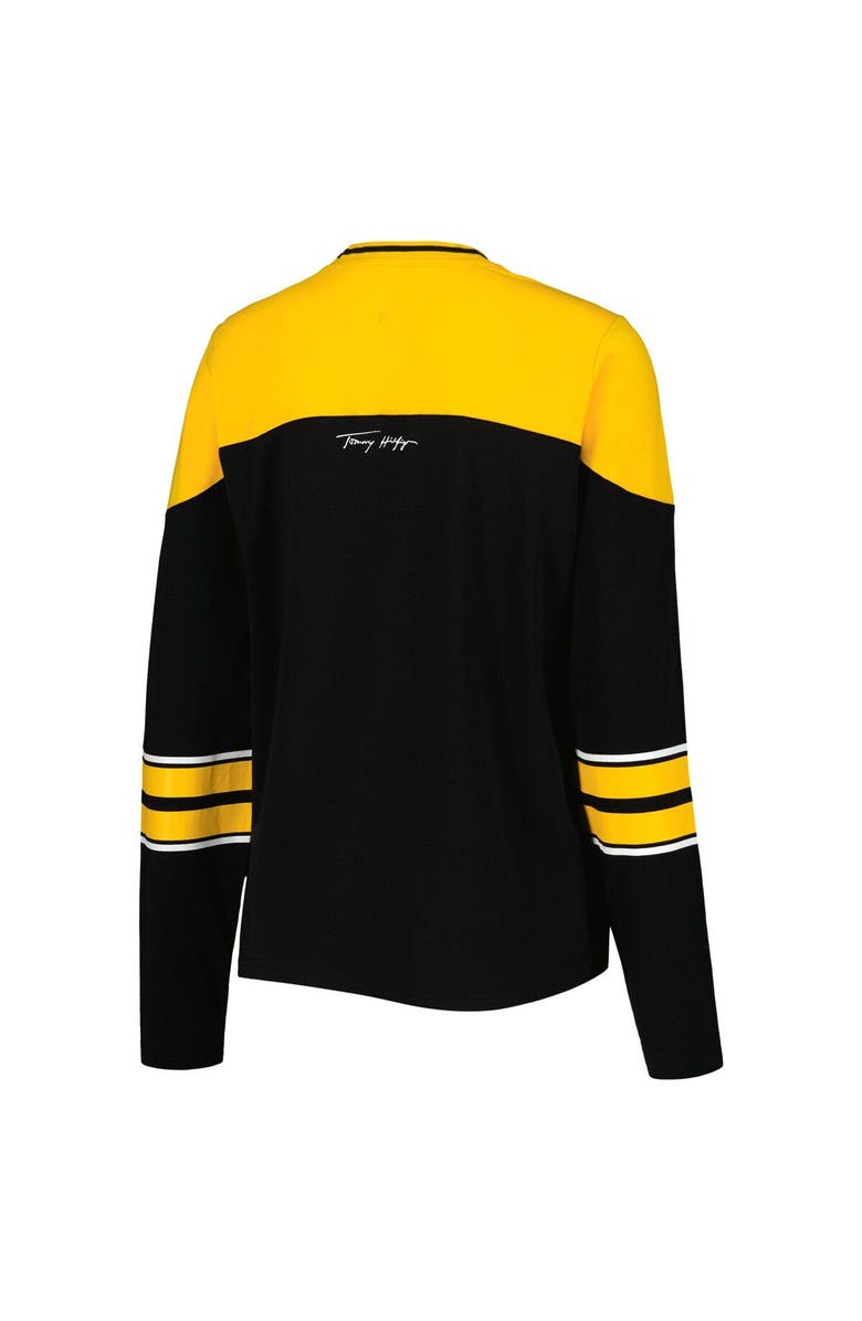 Tommy Hilfiger Women's Tommy Hilfiger Black Boston Bruins Abigail V-Neck Long Sleeve T-Shirt, Alternate, color, 