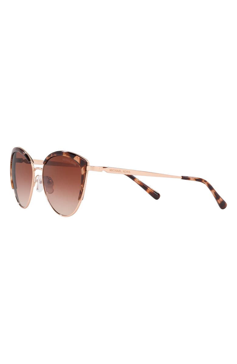 Michael Kors 56mm Gradient Cat Eye Sunglasses, Alternate, color, Rose Gold/ Brown Clear