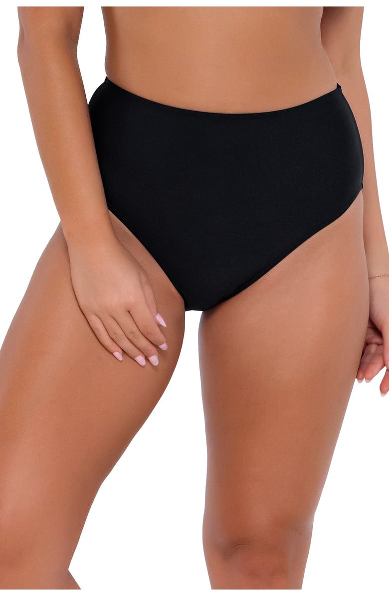 Sunsets High Road Bottom Bikini Swim Bottoms, Alternate, color, Black