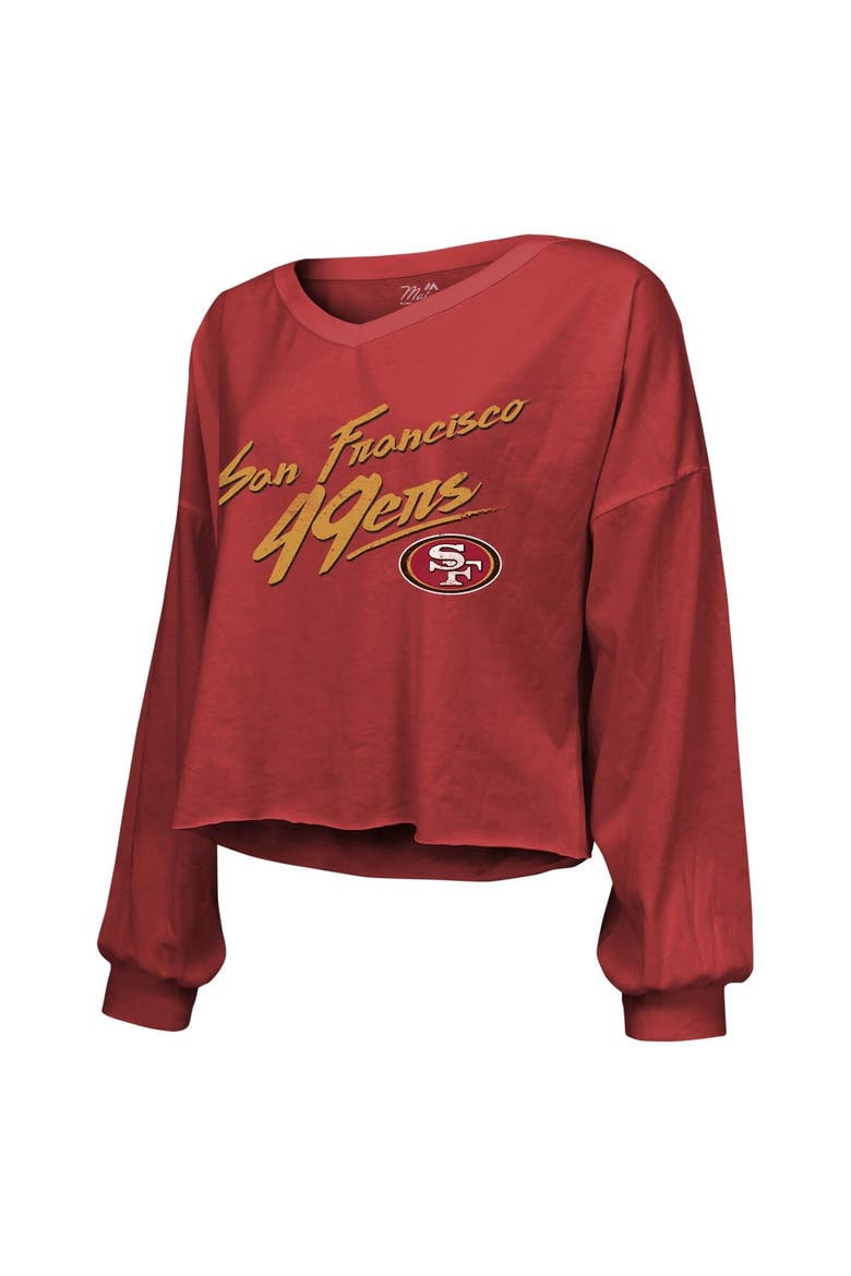 Alternating Color Cursive Majestic Threads Women's Majestic Threads Brock Purdy Scarlet San ...