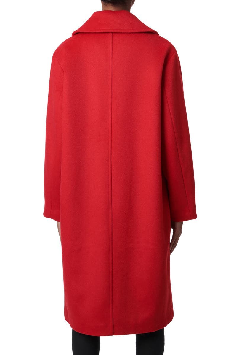 Bernardo Relaxed Double Breasted Coat, Alternate, color, Red