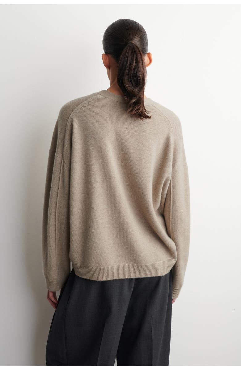 COS Cashmere V-Neck Cardigan, Alternate, color, Beige