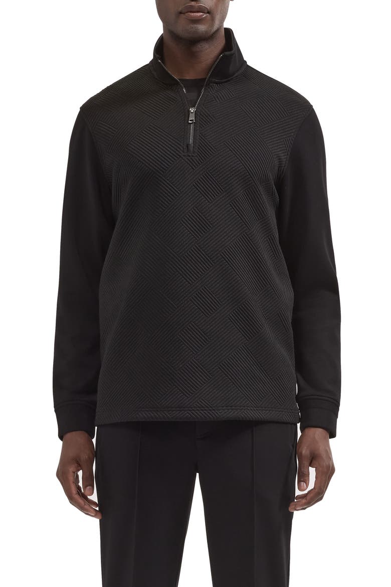 Soft Touch Quarter Zip Sweater, Main, color, BLACK
